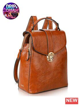 Vegan Faux Leather Backpack Purse Structured Mini Handbag Anti-Theft